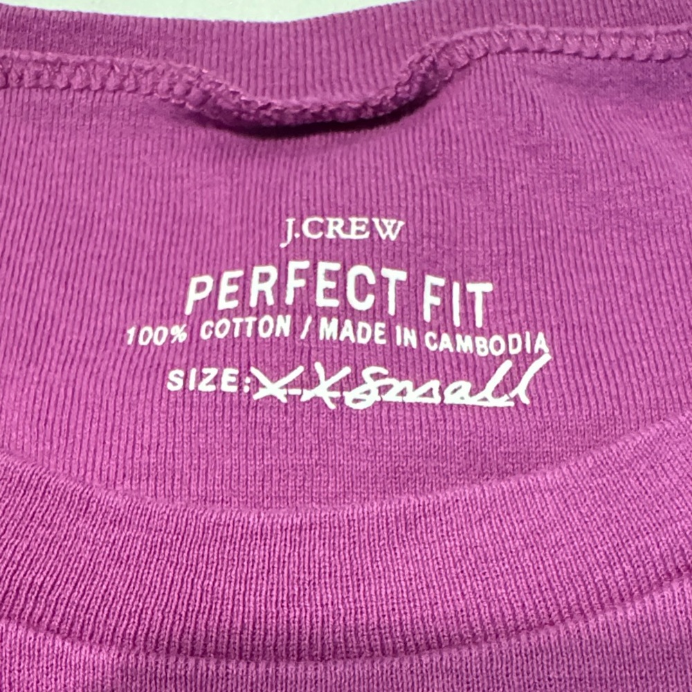 J. Crew Vibrant Purple Cotton Long Sleeve - Picture 2 of 4